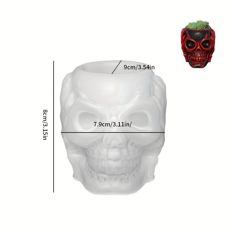 Halloween 3d Skull Head Silicone Candle Mould Diy - Temu