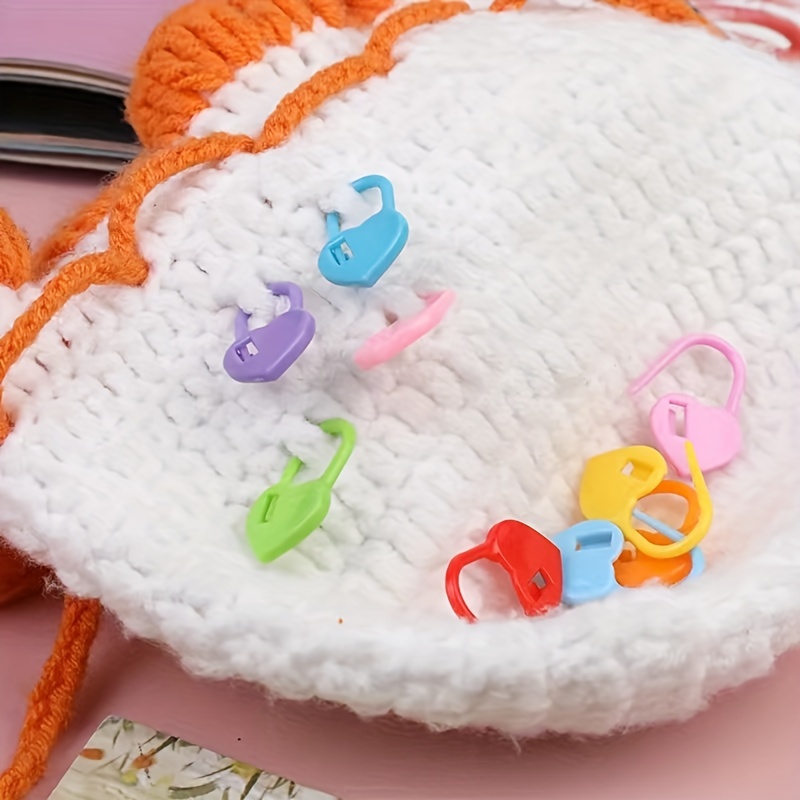Heart Knitting Crochet Markers Locking Stitch Needle Clip - Temu