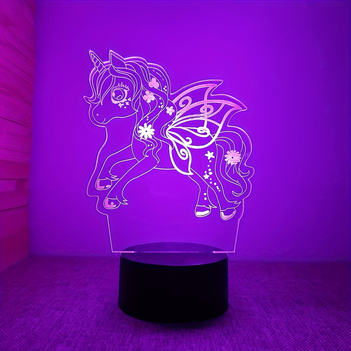 Luce Notturna A Forma Di Pony Di Unicorno Creativo 3D Da 1 Pezzo, Luce  Regalo, Lampada Da Tavolo Visiva Con Controllo Touch Vari Cambiamenti Di  Colore