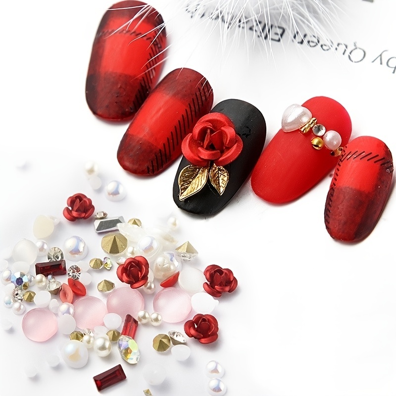 VAGA Juego de 4 ruedas para decoración de uñas en 3D con diamantes de  imitación, piedras preciosas, cristales, joyas