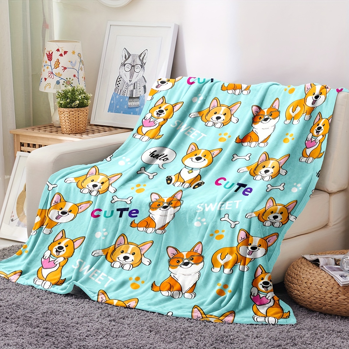 Teal best sale dog blanket