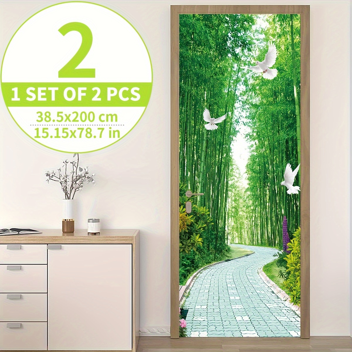 Bamboo Forest Wallpaper, Peel & Stick Wall Print, Bamboo Trees Wall Art,  Self Adhesive Removable Bedroom Wallpaper, Non-woven Bamboo Print 