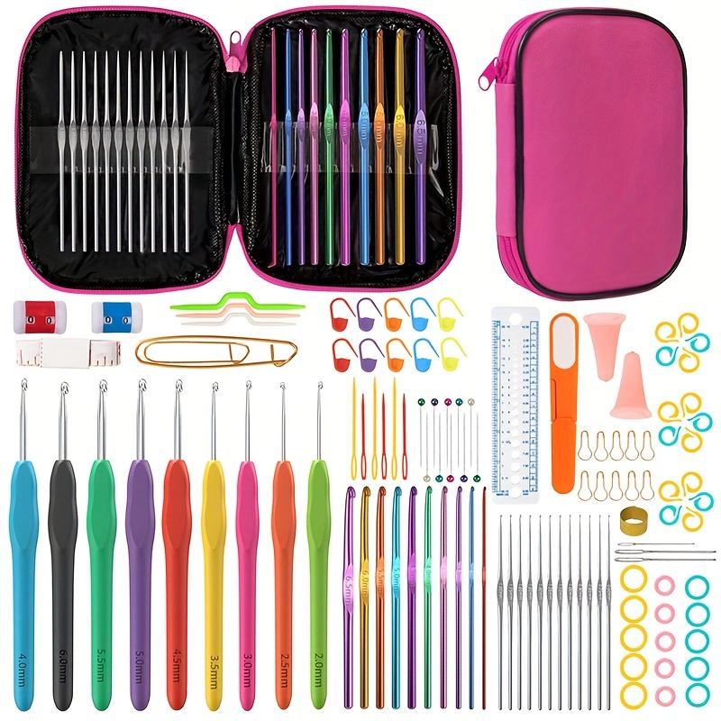 

14/100/127pcs Crochet Hooks Set, Knitting Supplies Crochet Kit For Beginners, Multicolor Aluminum Ergonomic Yarn Needles Sewing Accessories For Beginners And Experienced Crochet Hook Lovers
