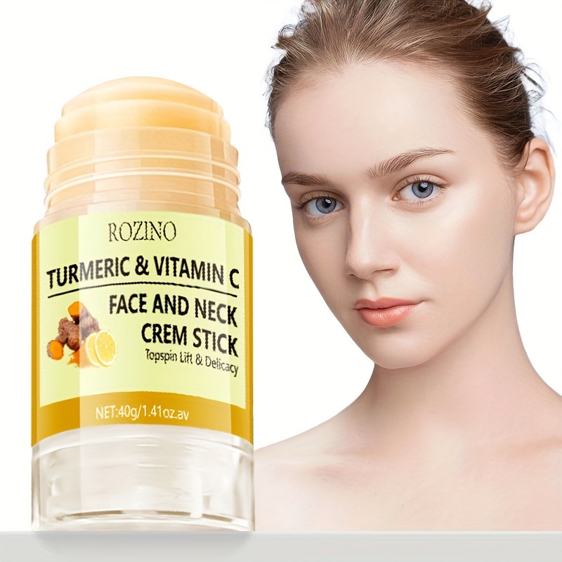 

40g Turmeric & Vitamin C Face And Neck Cream Stick, Pure Plant Light And Soft Texture, Easy To Absorb, Deeply Moisturize And Rejuvenate Neck Skin, Gentle And Non-irritating, Lift And Tighten Skin