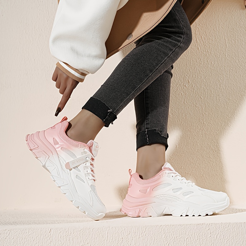 Women's Ombre Mesh Chunky Sneakers Running Shoes