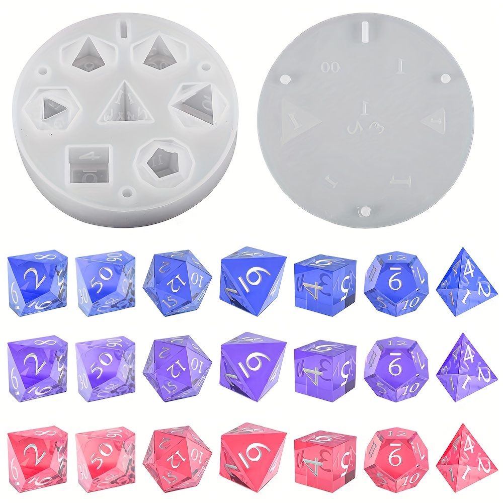 Resin Dice Silicone Mold Set High Toughness Polyhedral Game - Temu