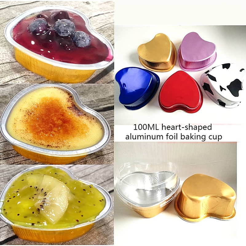 Aluminum Foil Mini Heart Cake Pan 10 20 Disposable Heart - Temu