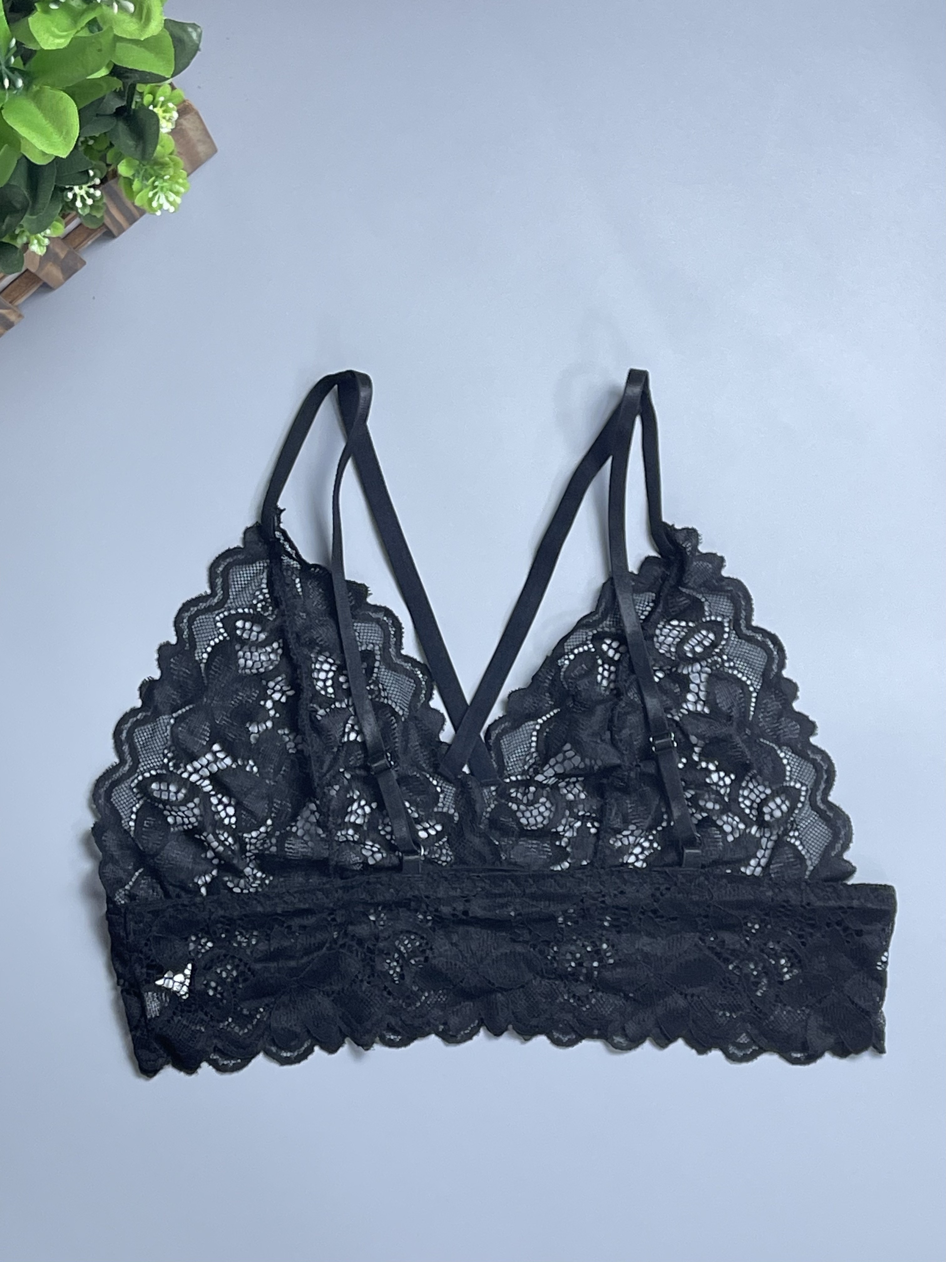 Black Sexy Bra For Women Hollow Lace Bralette Underwear Lingerie