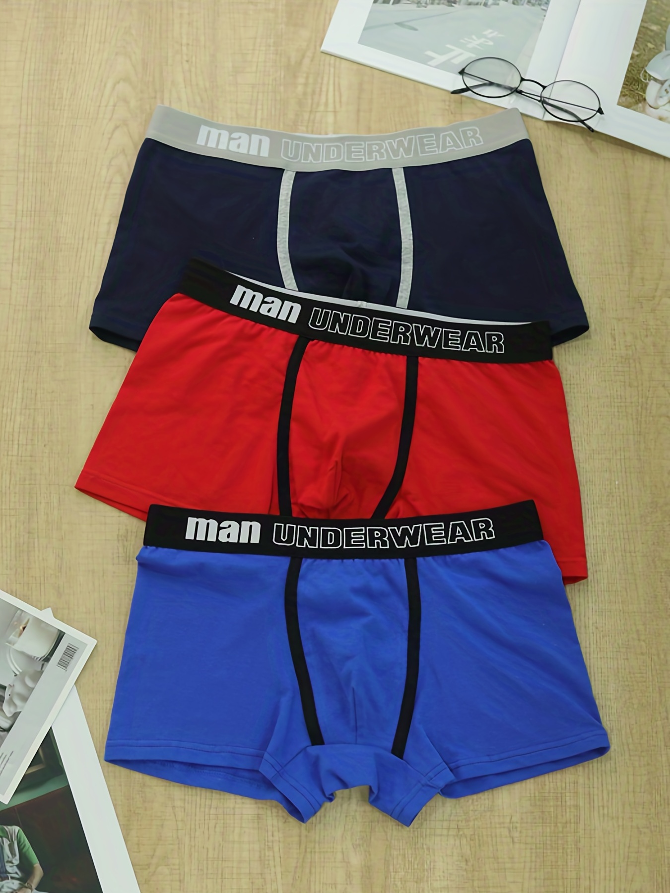 Men's Casual Plain Color Boxer Briefs Mesh Breathable Soft - Temu