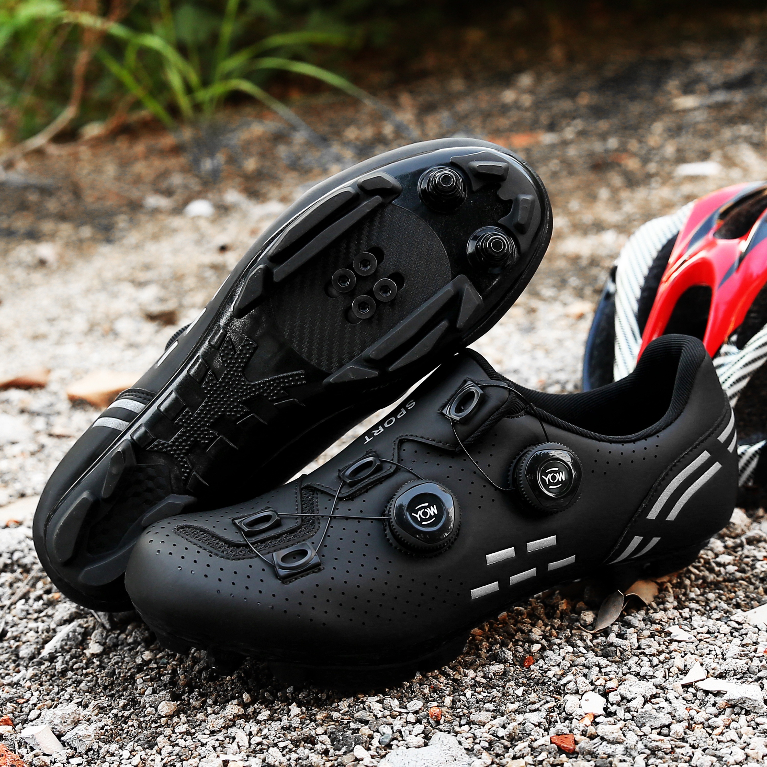 Zapatillas de ciclismo profesionales para hombres compatibles con calas  SPD, zapatos deportivos transpirables para montar en bicicleta de montaña y