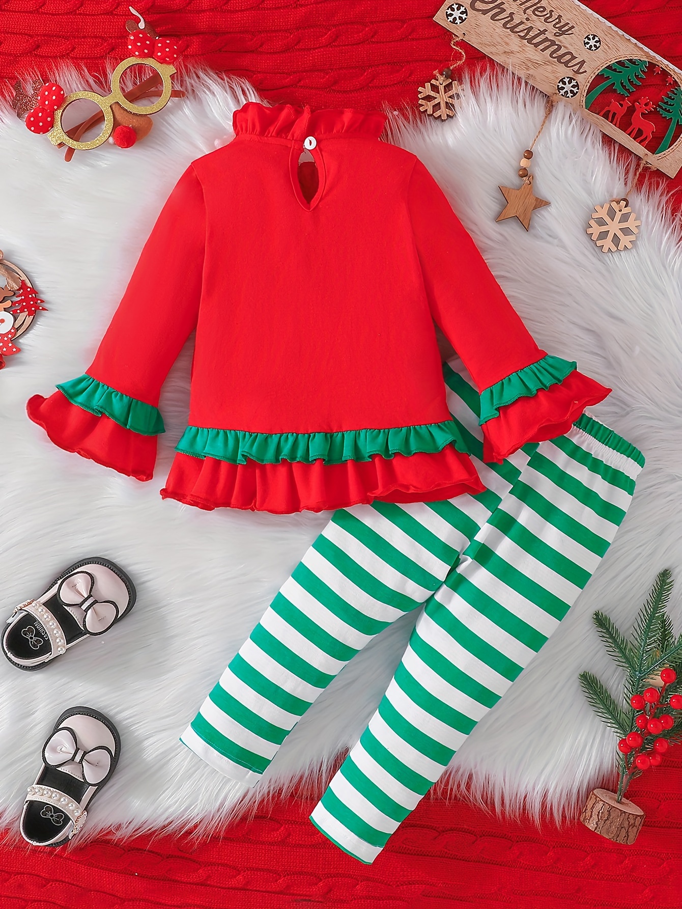 Christmas Outfit Toddler Infant Baby Girls Cute Elk Print - Temu