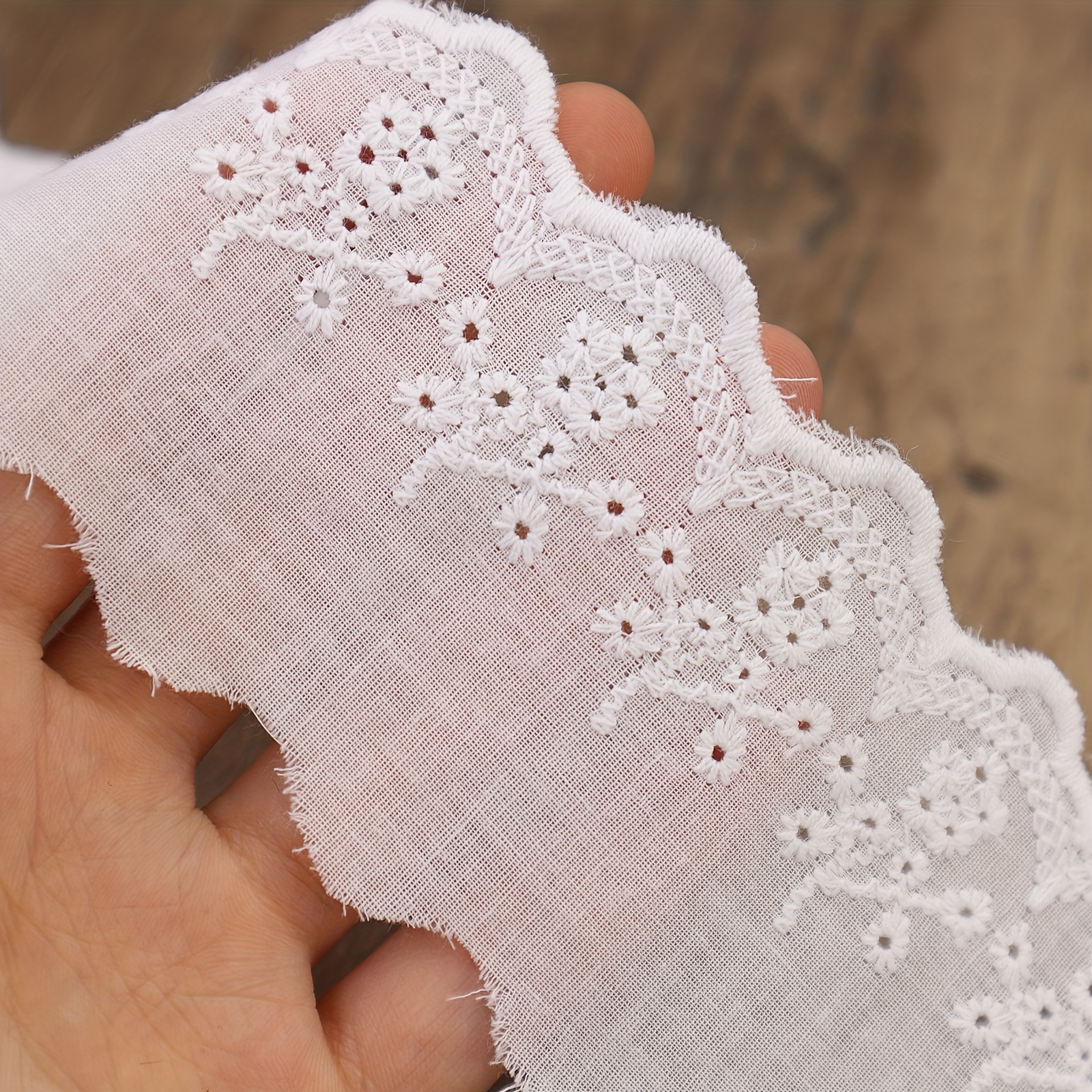 French White Lace Fabrics Cotton Lace Ribbon Trim Sewing Crafts