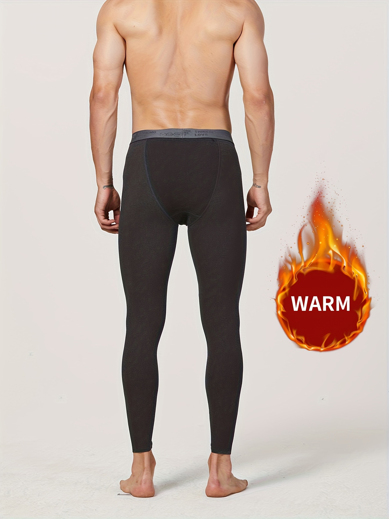 Clearance Men's Thermal Compression Pants Athletic Sports Leggings Running  Tights Cold Weather Winter Warm Base Layer Bottom 