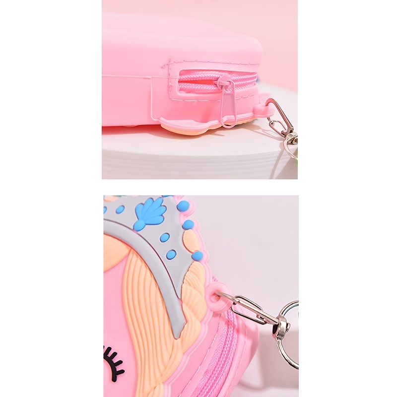 Girls S Silicone Cute Unicorn Messenger Bag Coin Purse Children's Pop Bag,  Ideal Choice For Gifts, Suitable For Children Aged 3-6 And Under 3.2 Feet/1