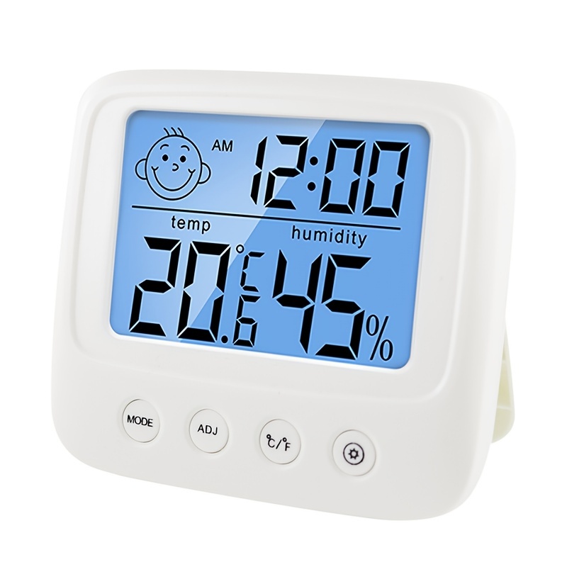 LCD Digital Clock Hygrothermograph Indoor Thermometer Hygrometer Home  Office Desktop Table Monitor Temperature Humidity Meter