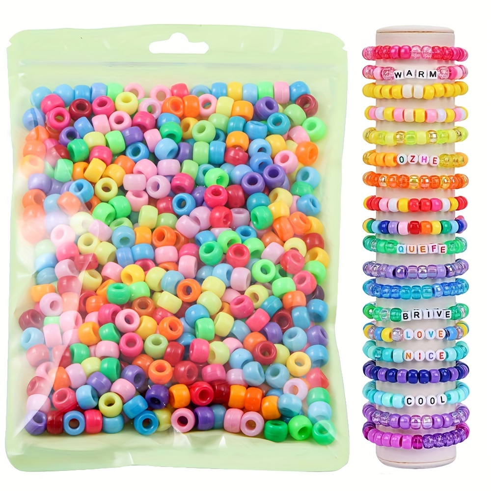  Quefe 3960pcs Pony Beads for Friendship Bracelet Making Kit 48  Colors Kandi Beads Set, 2400pcs Plastic Rainbow Bulk and 1560pcs Letter  Beads with 20 Meter Elastic Threads for Craft Jewelry Necklace