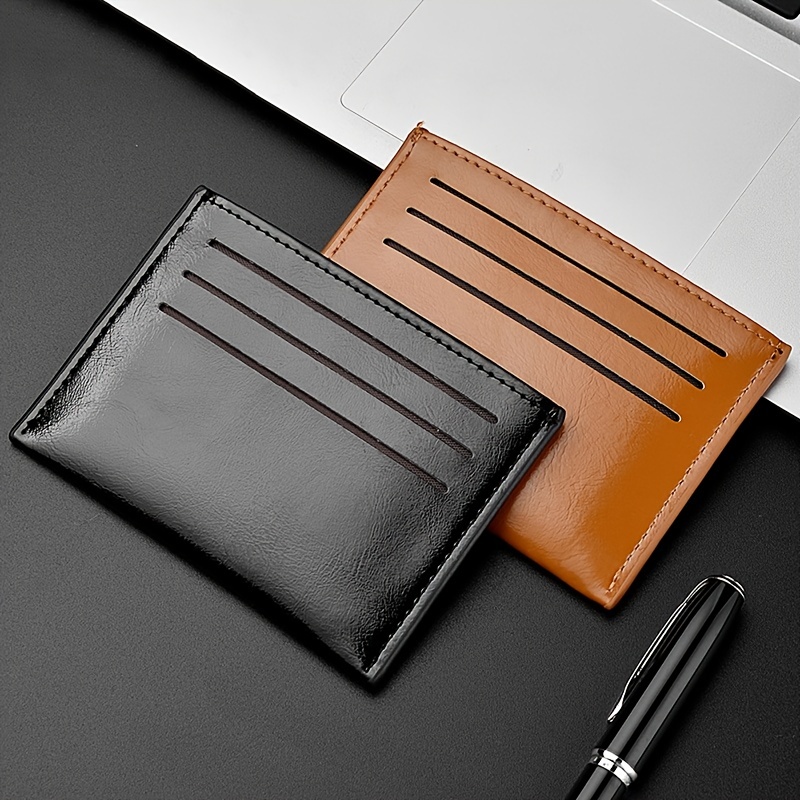 Retro Style Card Holder, Simple Mini Faux Leather Credit Card Holder