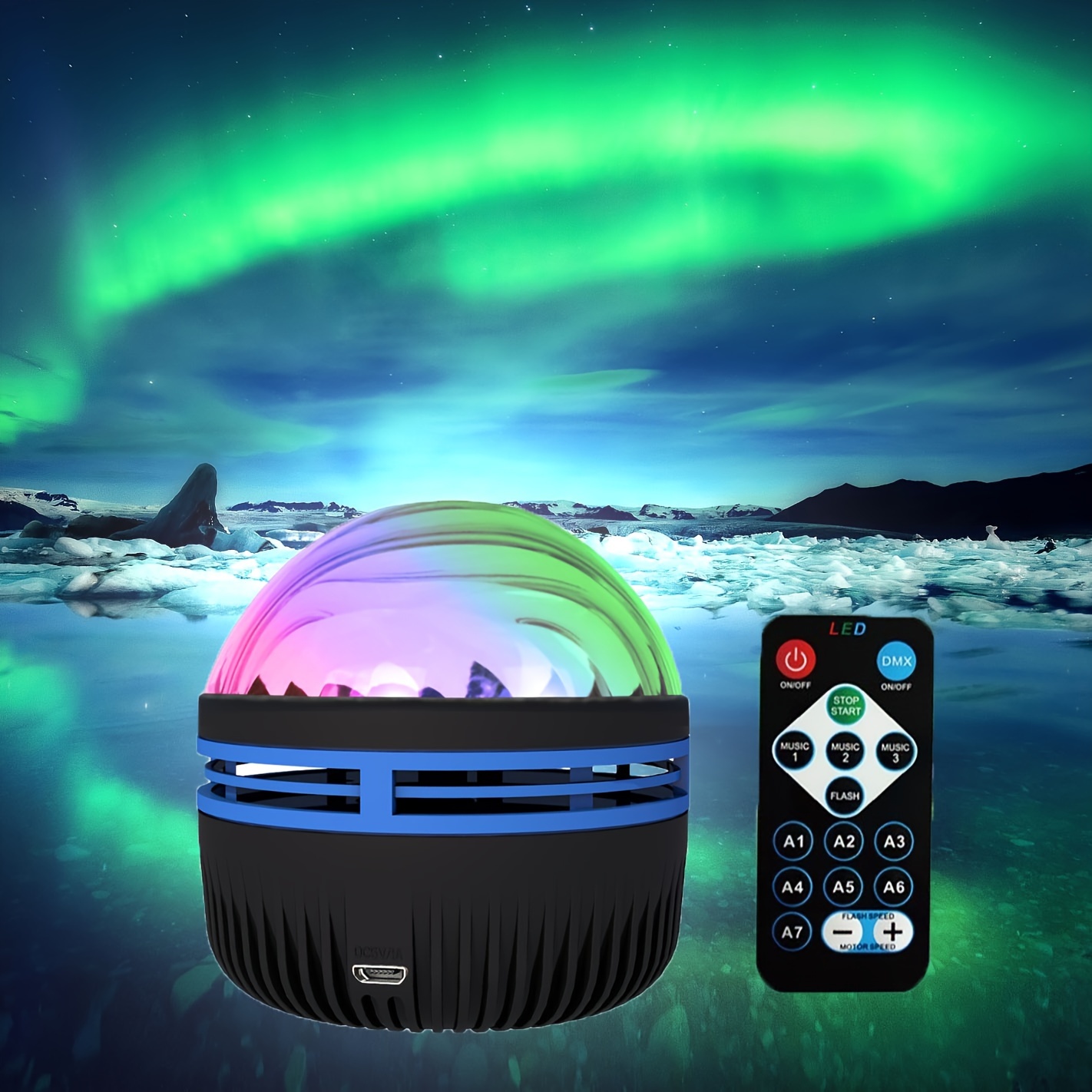 Northern Lights Galaxy Projection Lamp Aurora Wave Projector Night Light  Remote