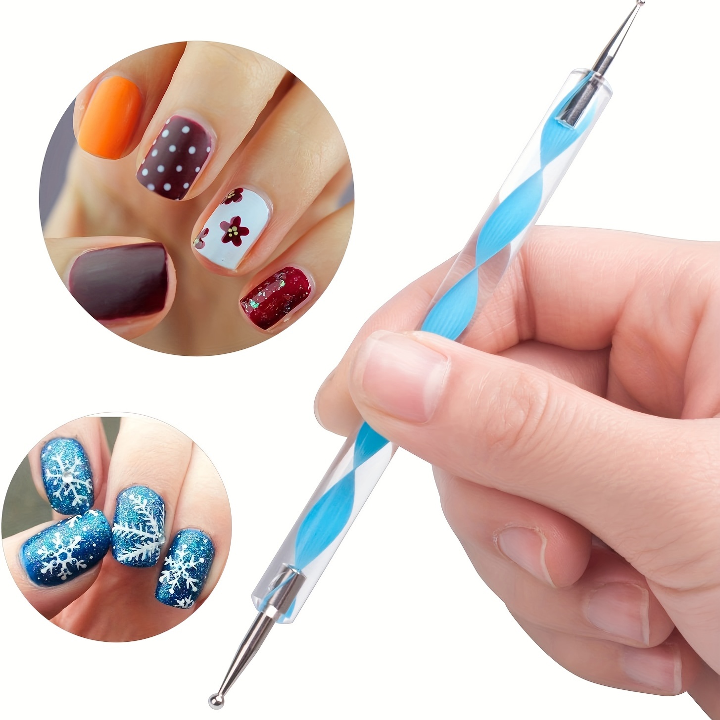 5PCS/Set 2 Way Nail Tools Dotting Tools Nail Art Wooden Dotting Pen  Marbleizing Manicure Tool Unique Design