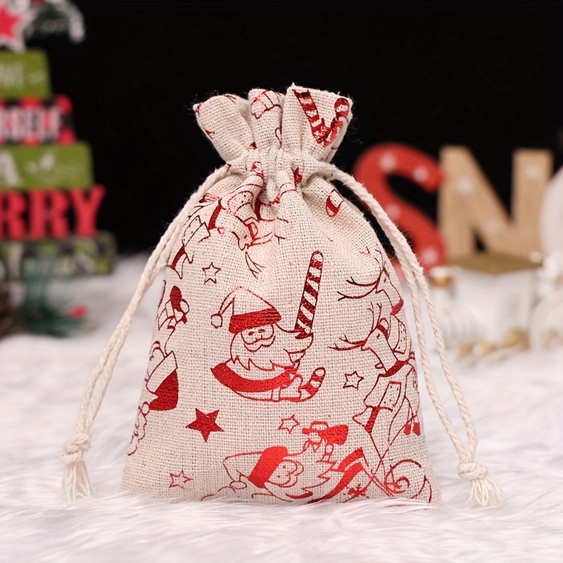 Sac Cadeau D'accessoires De Noël, Sac À Bonbons En Toile De Jute Pour  Enfants, Sac Cadeau À Cordon De Serrage - Temu Belgium