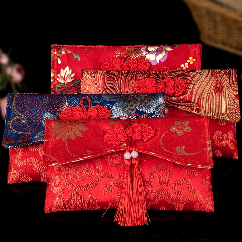 Brocade Red Envelope Embroidery Design Lucky Money Bag Chinese