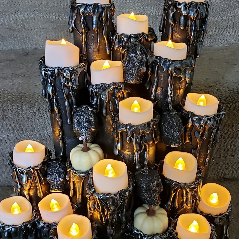 Velas de luz LED a pilas: juego de 24 velas votivas sin llama, realistas  titilantes duraderas (150 horas) para decorar casamiento/ festejo/ fiesta/  hogar (blanco cálido) (24 unidades) : Herramientas y Mejoras del Hogar 