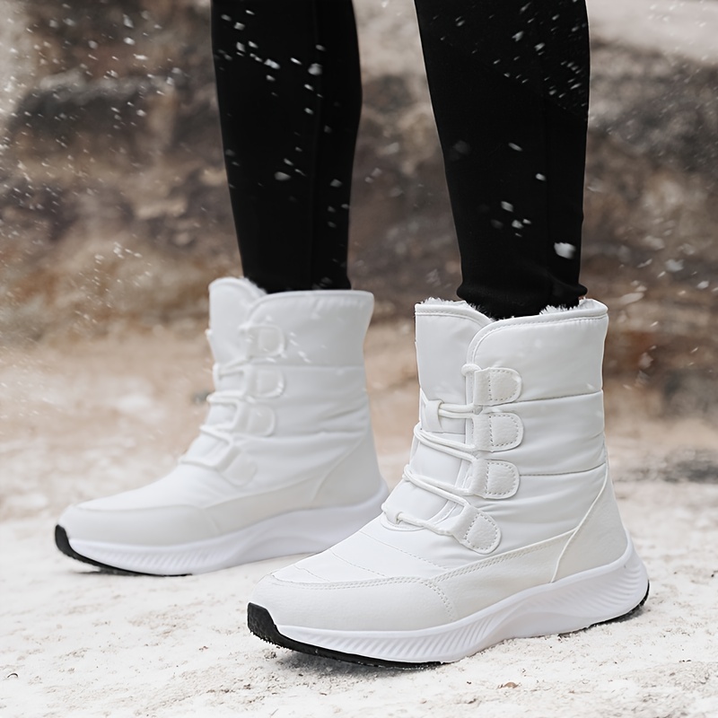 Botas de nieve para mujer, impermeables, aisladas, anchas, cálidas,  cómodas, con forro de piel, zapatos de invierno