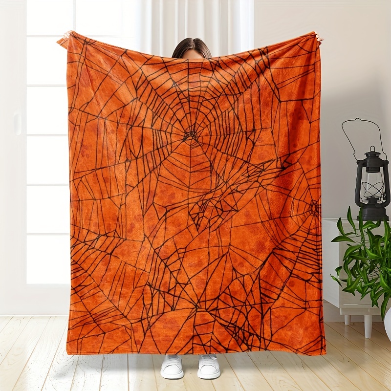 1pc Spider Printed Blanket Doux Confortable Flanelle Couverture