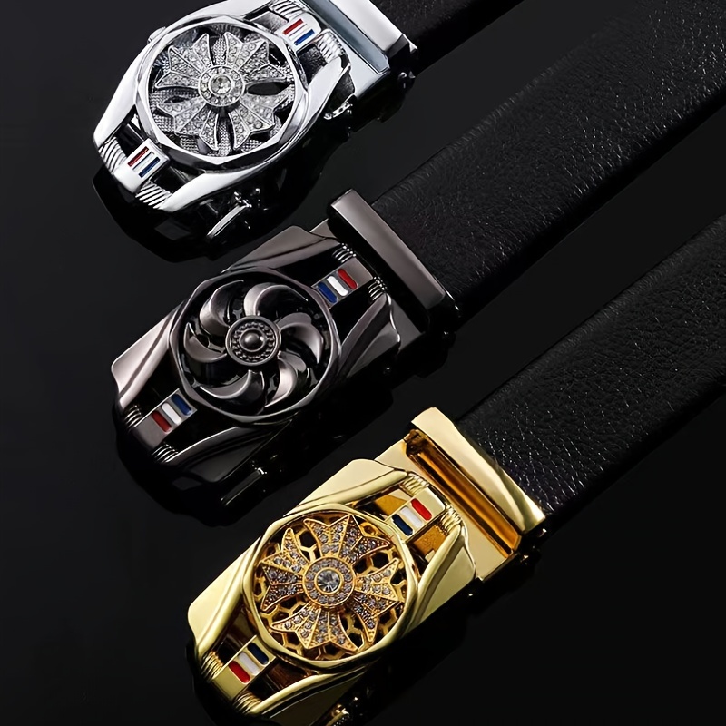 Rotatable Automatic Buckle Men's Belt