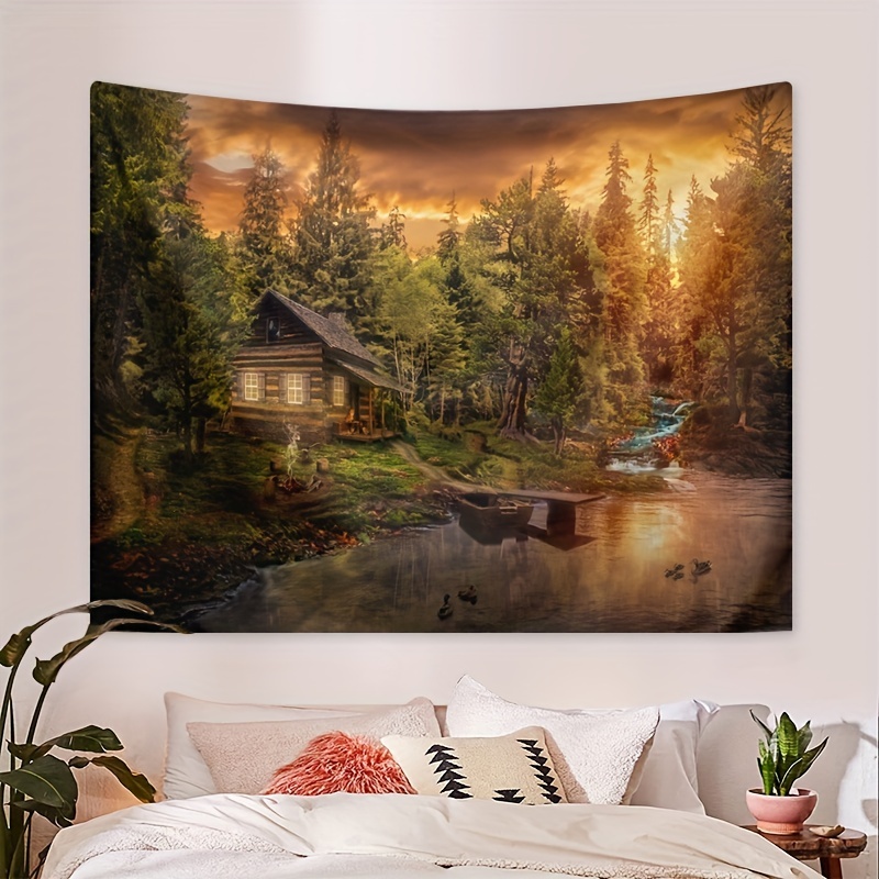 1pc Tapisserie Imprimée Forêt Tapisserie Murale Décoration - Temu Canada