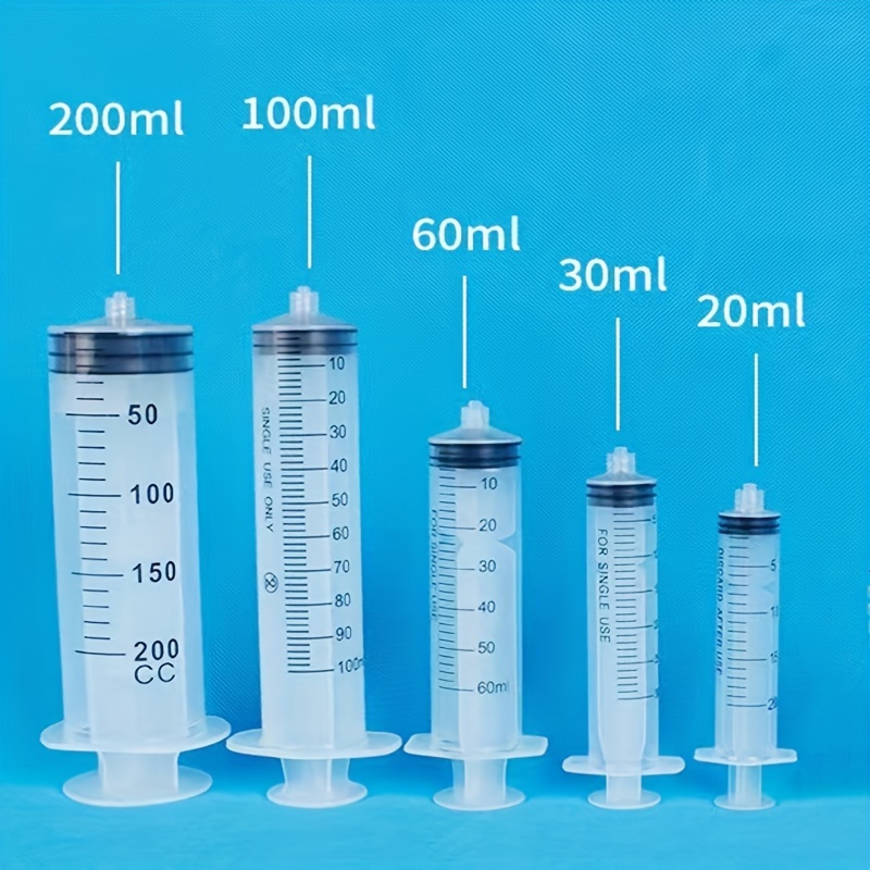 1 Pack 50ml Luer Lock Plastic Syringe with Tube, Catheter Tip Syringe,  Garden Industrial Syringe, Dispensing Multiple Uses Measuring Syringe for