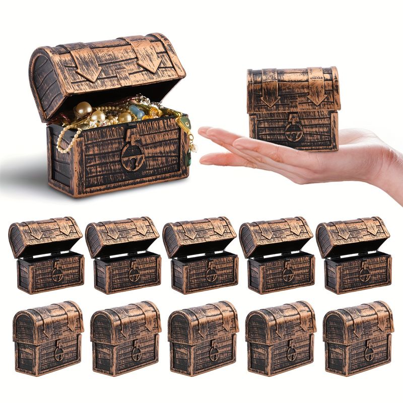 Pirate Chest Treasure Box, Plastic Storage Container For Coins