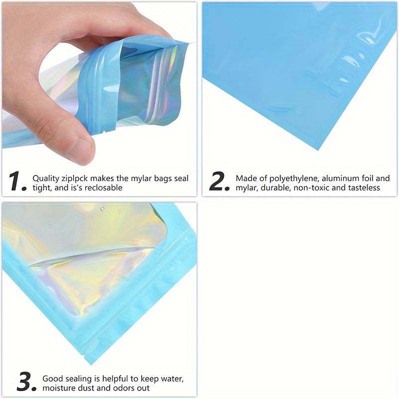 Mylar Bags with Ziplock 4 x 6 | 100 Bags | Sealable Heat Seal Bags for  Candy and Food Packaging, Medications and Vitamins | Plastic and Aluminum