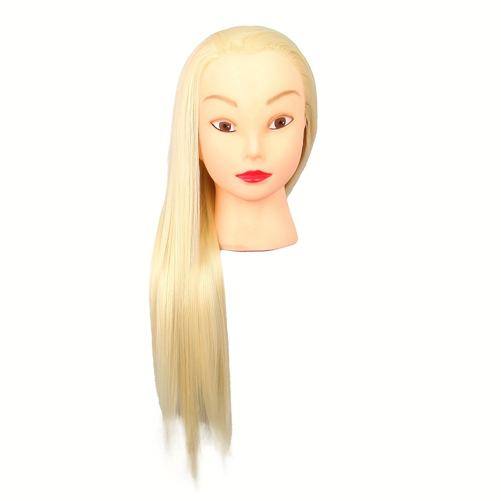 Mannequin Head with 80% Real Hair, TopDirect 24 Blonde Hair Styling Hairdressing Cosmetology Mannequin Manikin Training Practice Head with Clamp