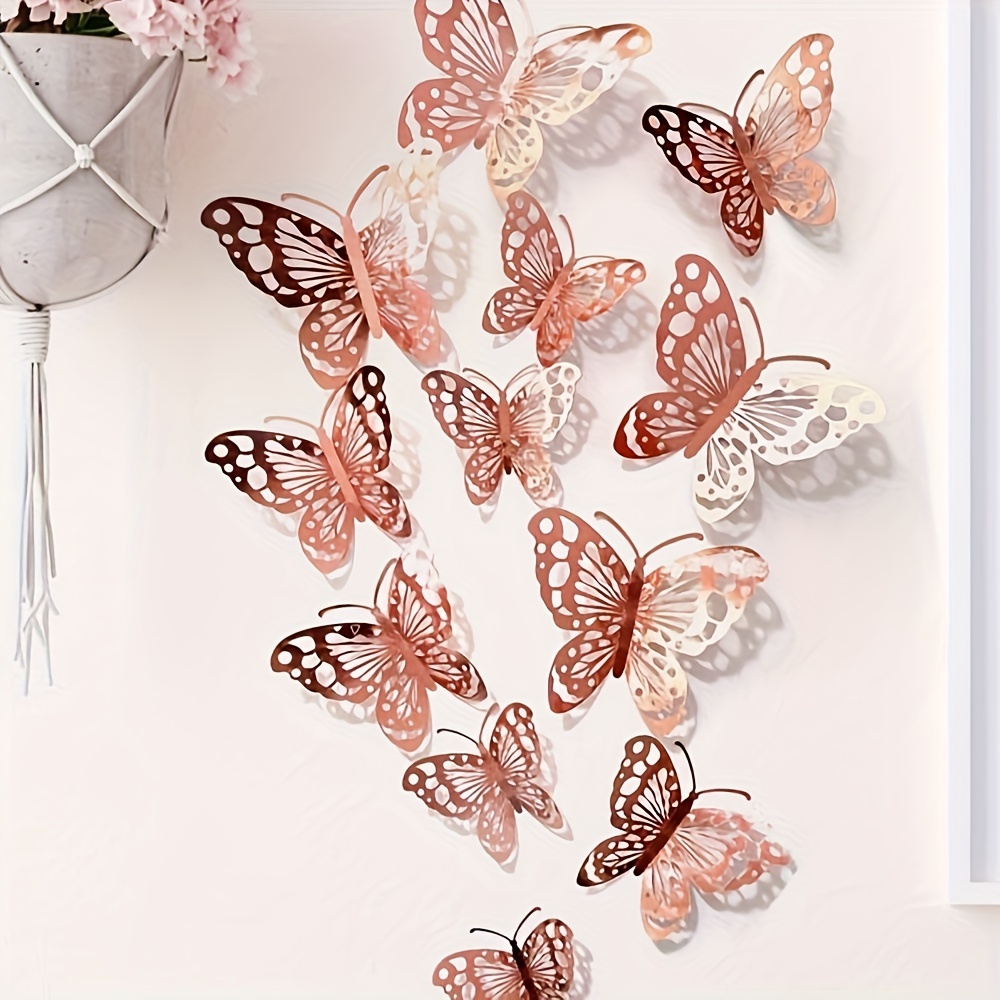 Small 3D Metal Butterfly Wall Art - The Garden Factory