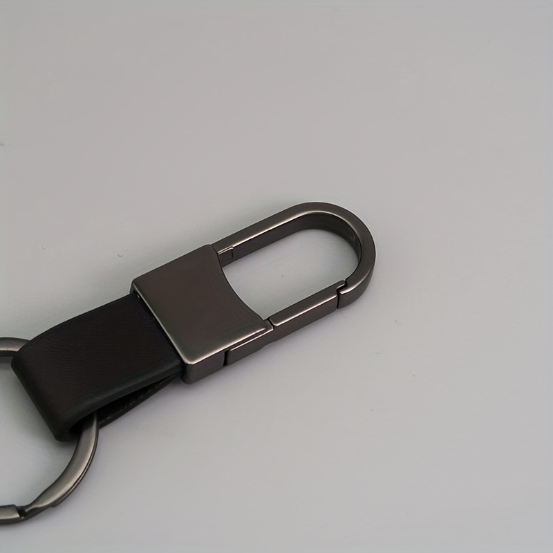1pc Pu Leather Car Keychain Men Metal Zinc Alloy Keychain Unisex