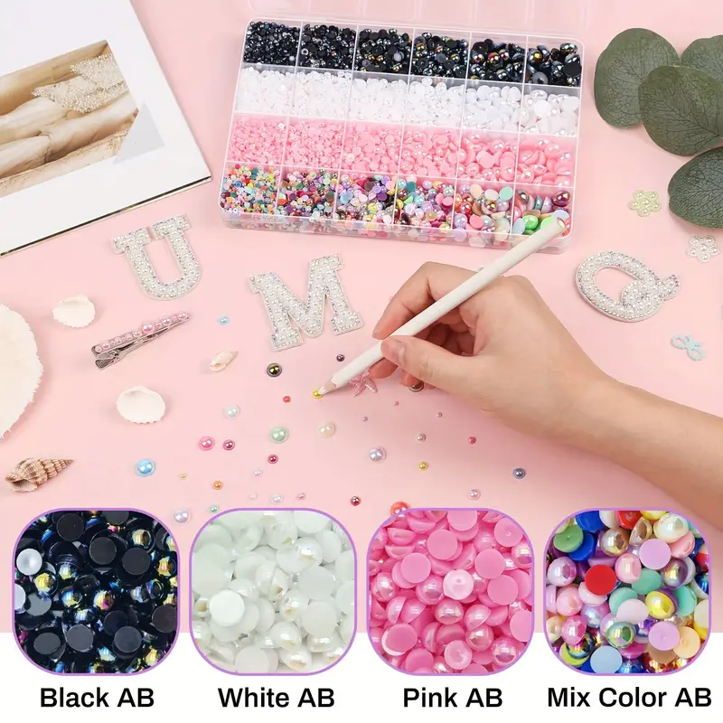 Colorful Nail Art Pearls Beads Flatback Pearls For Crafts