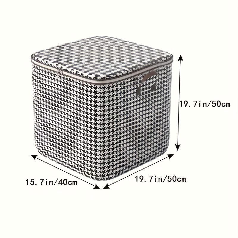 Non-woven Fabric Comforter Storage Bag Household Clothes Pants Organizer  Box With Large Capacity - Houndstooth 180l-1pc