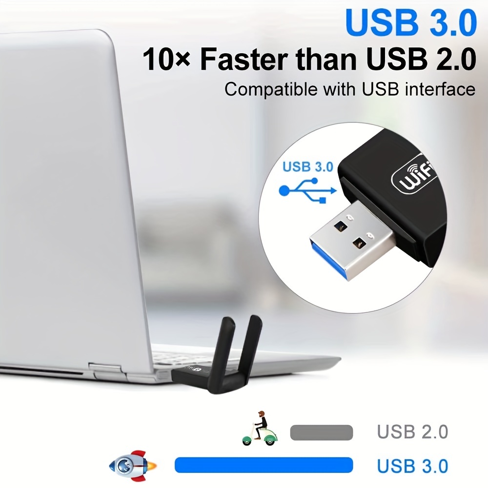 Adaptador Wifi Usb Tarjeta Red Inalámbrica 1300 Mbps - Temu