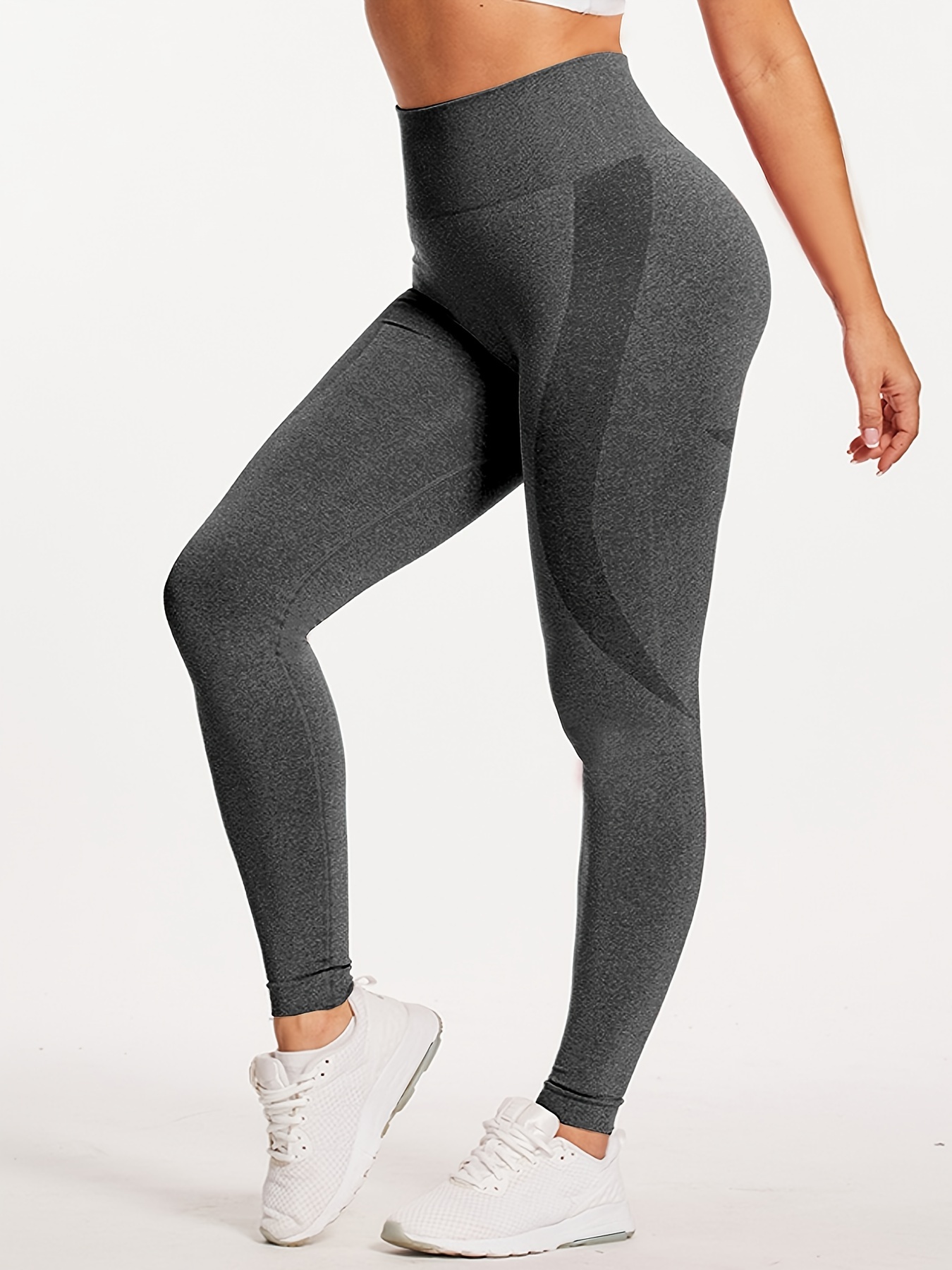 Solid High Waist Ripped Cutout Yoga Leggings Overlap Quick - Temu