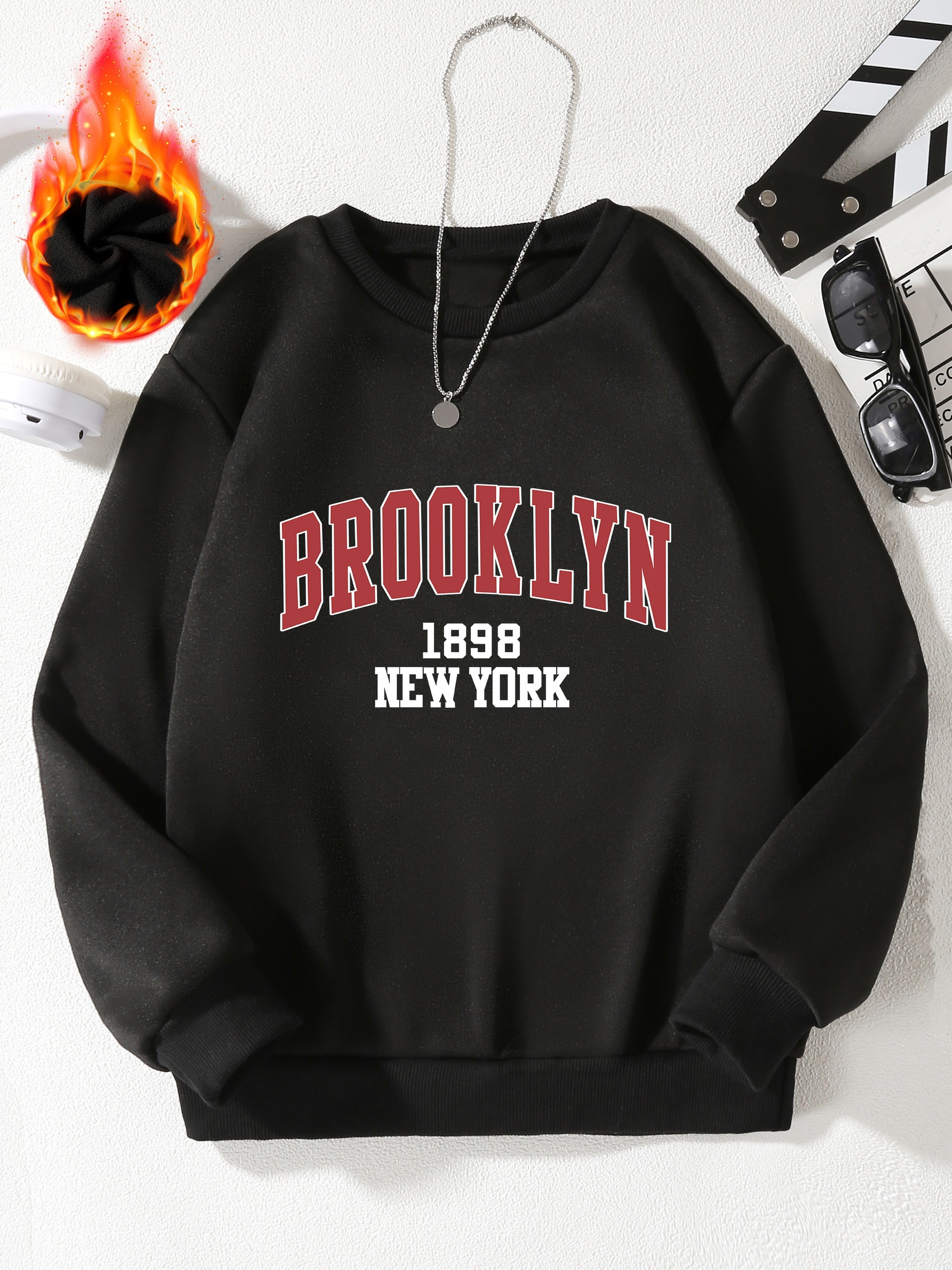 Shein Brooklyn New York NYC Green Women's Sweatshirt Sz Small S