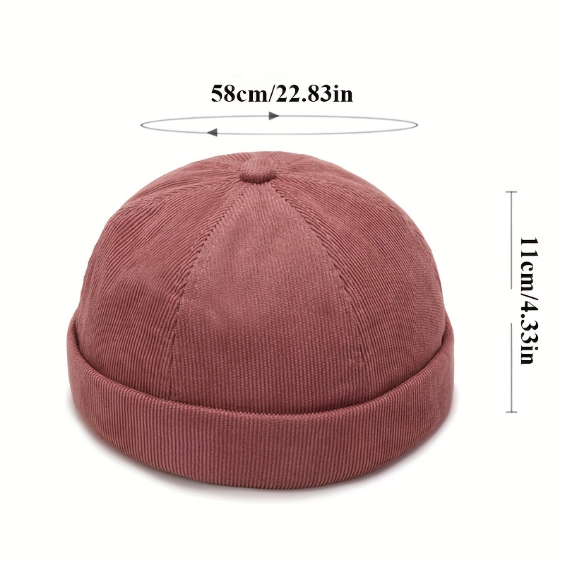 Couples Fashion Street Melon Hats 100% Cotton Beanie Landlord Hat Retro  Brimless Cap Skull Sailor Caps for Men & Women (Color : Army Green, Size :  One