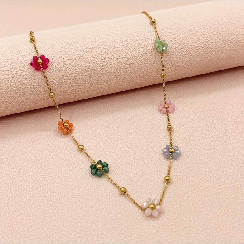 1pc Fashionable Flower Pendant Necklace For Girls For Daily Decoration