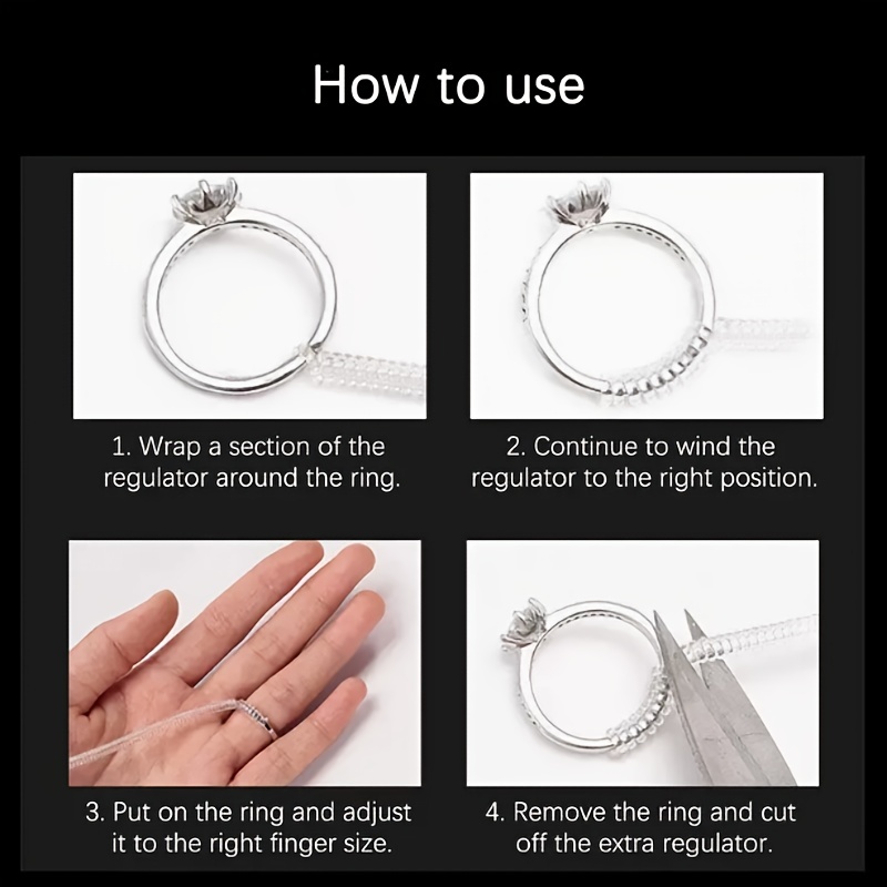 Invisible Ring Size Adjusting Rope 4 Different Sizes Elastic - Temu