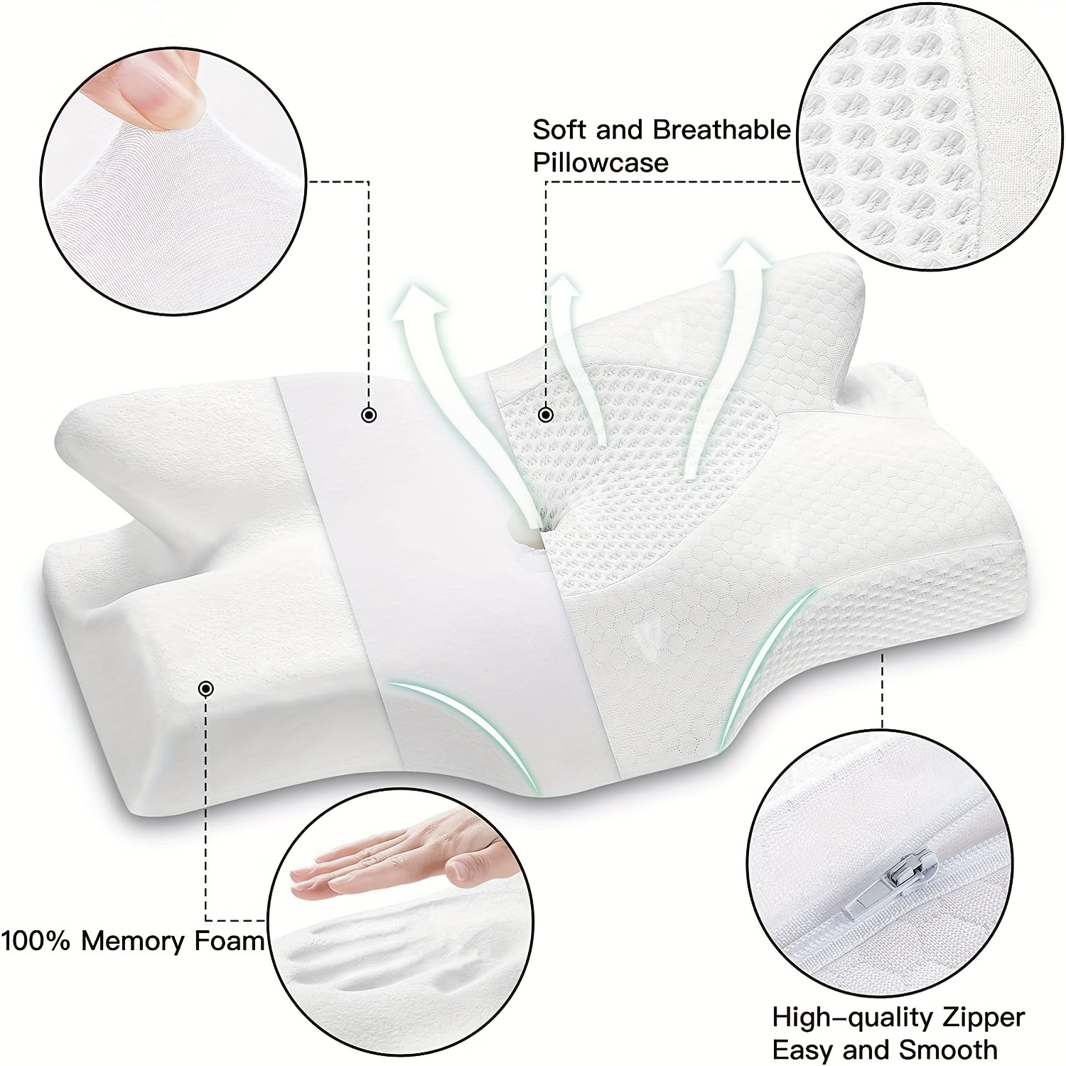 Cuscino Cervicale In Memory Foam 1 Pezzo Cuscini Sagomati - Temu Italy