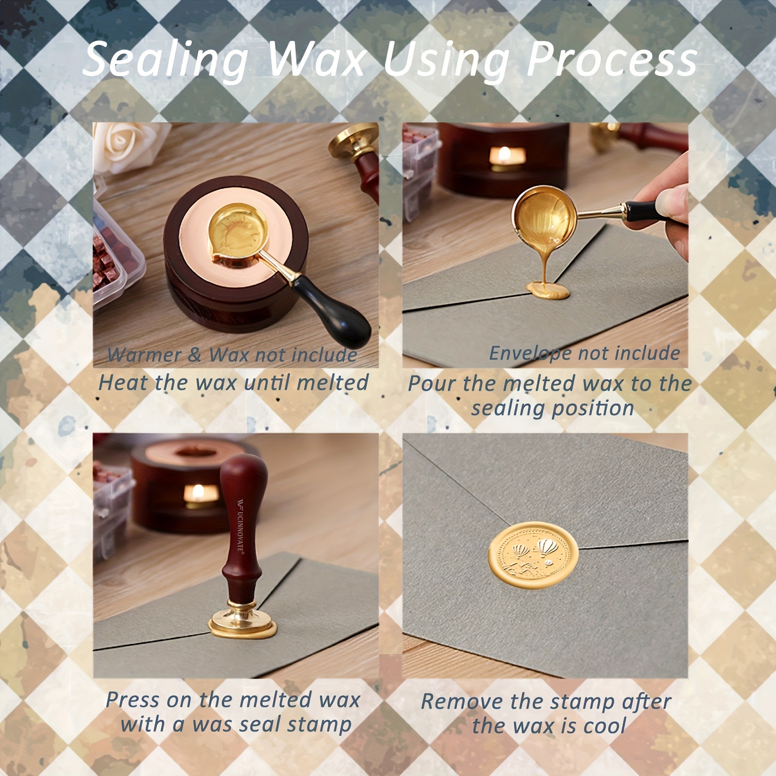Balloon Wax Seal Stamp Sealing Wax Stamps Retro Wood Stamp Wax