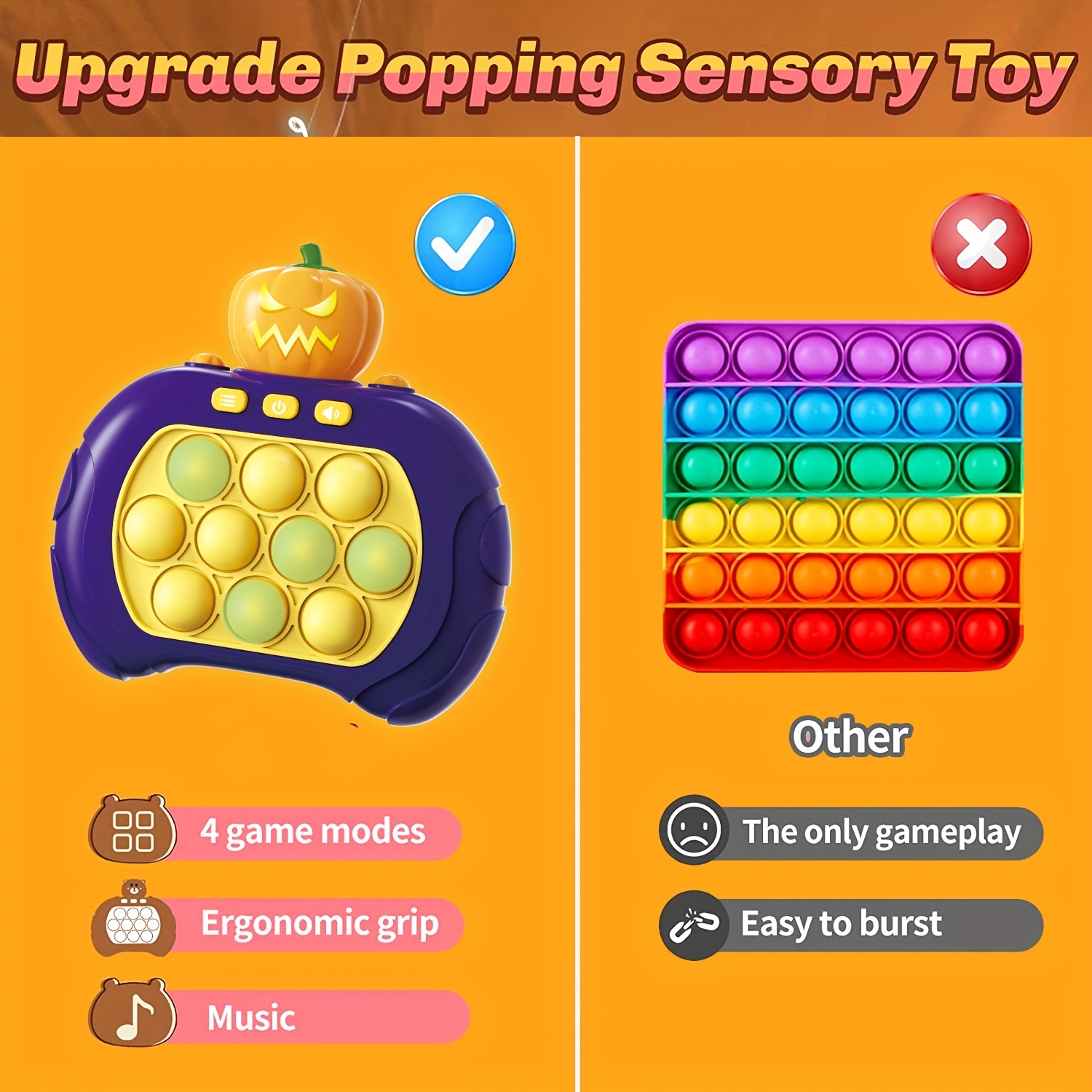 Fast Push Handheld Game Pop Light Up Game Toys Upgraded Version 5