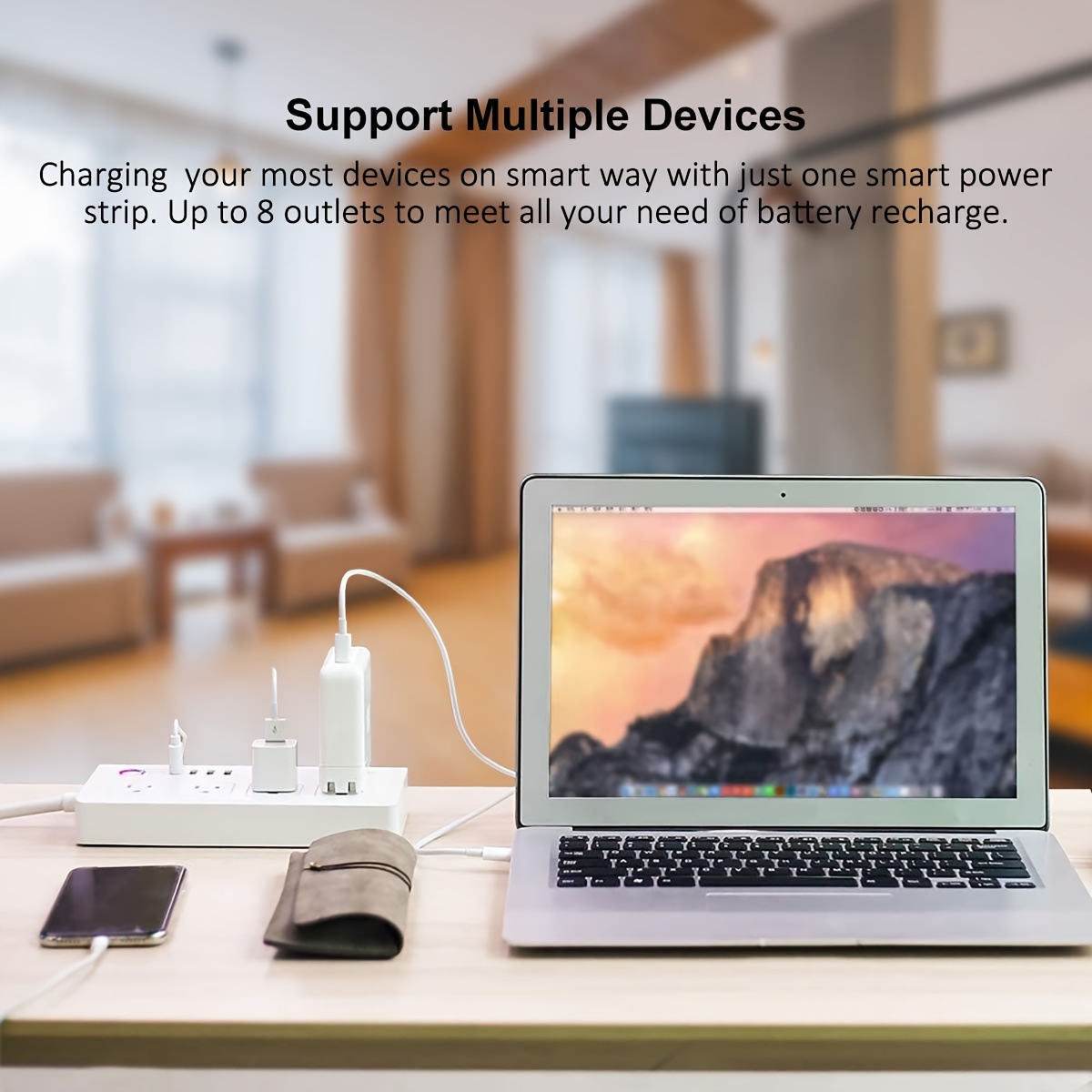 Wi-Fi Smart Power Strip, Remote Control, Google and Alexa, USB