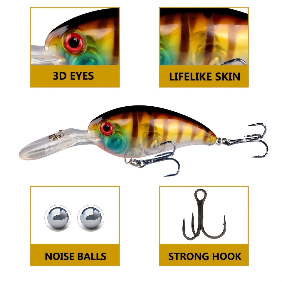 5pcs/box Bionic Crank Bait, Mini Fishing Lure, Fishing Accessory