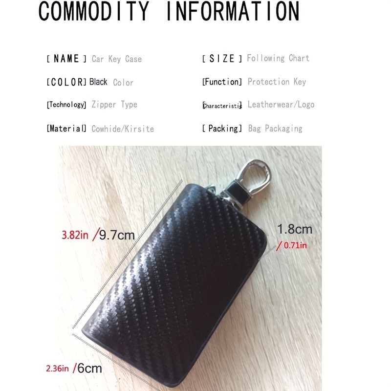 Car Key Case 2 Pieces Car Key Holder Leather Universal Metal Hook Key Fob  Case Black Car Key Leather Case Leather Key Fob Holder Coffee Color Zipper